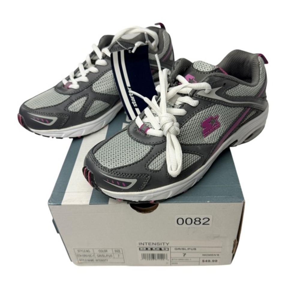 NEW Starter Womens Size 7 Gray Purple Intensity NatureTex Running Shoes Athletic
